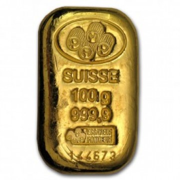 100 grams Pamp Suisse Gold Cast Bar