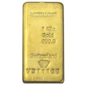 Metalor Gold Cast Bar 1kg (With Certificate)
